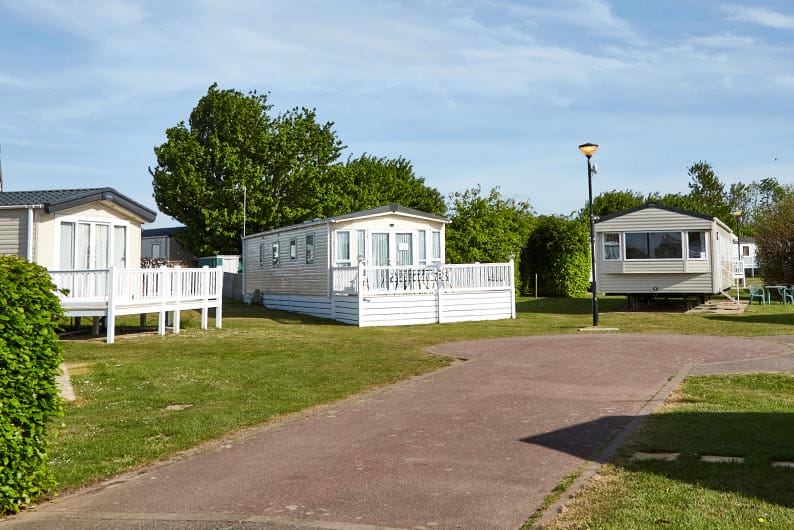 Caravans along a park road