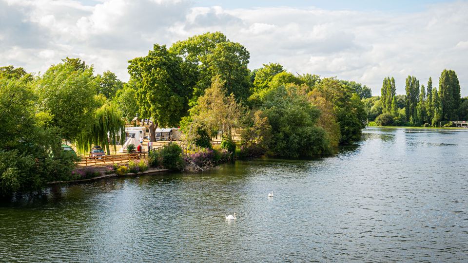 Pitches on the Thames bank