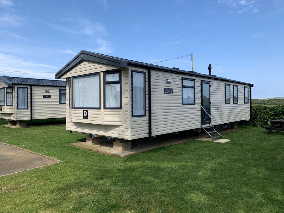 Caravan on a grass plot