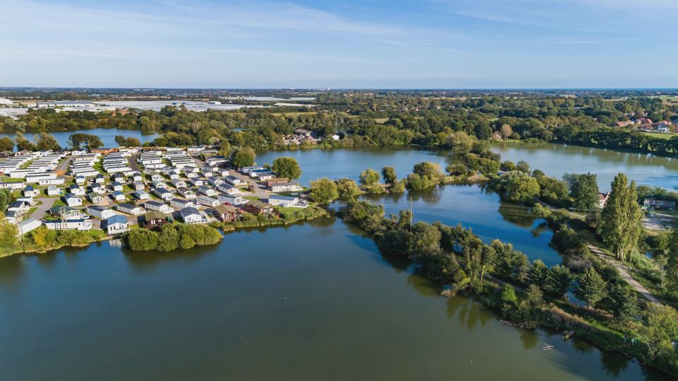 Park and lakes from above