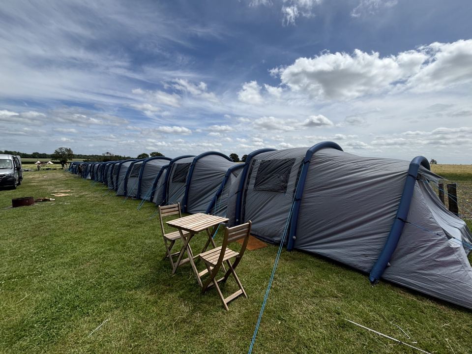 Row of family tents