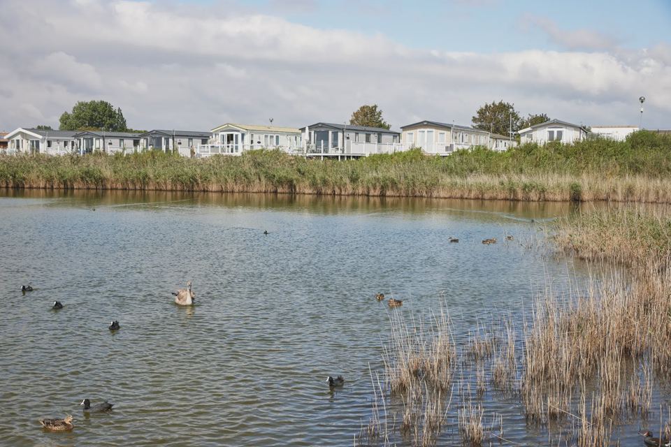 Caravans beside the lagoon