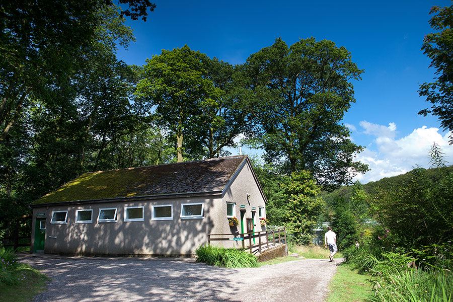 Stone toilet block among the trees