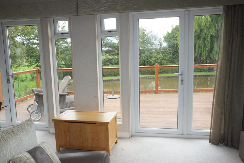 Cottage lounge looking to the pond