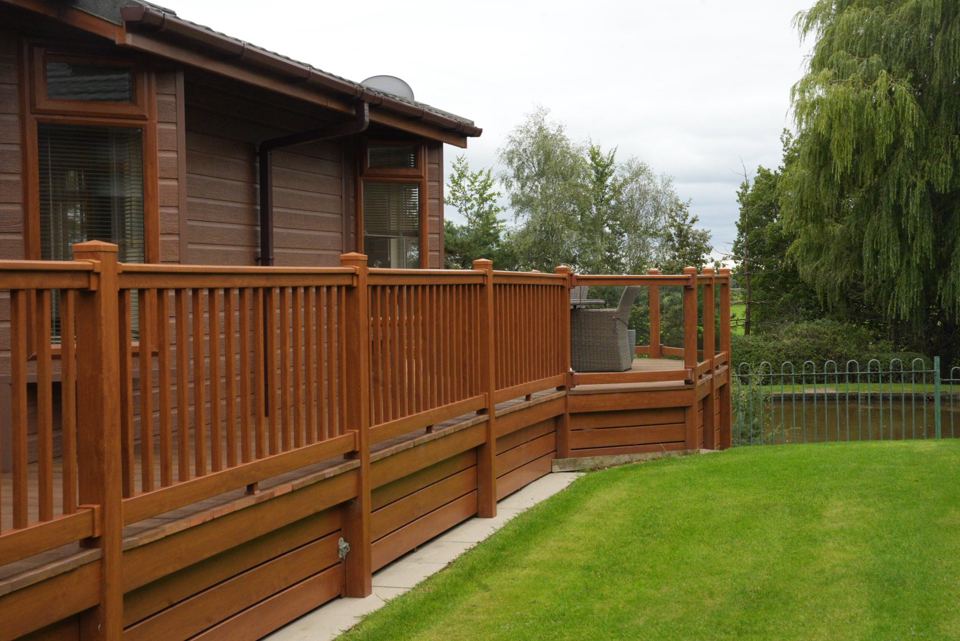 Lodge deck and lawn