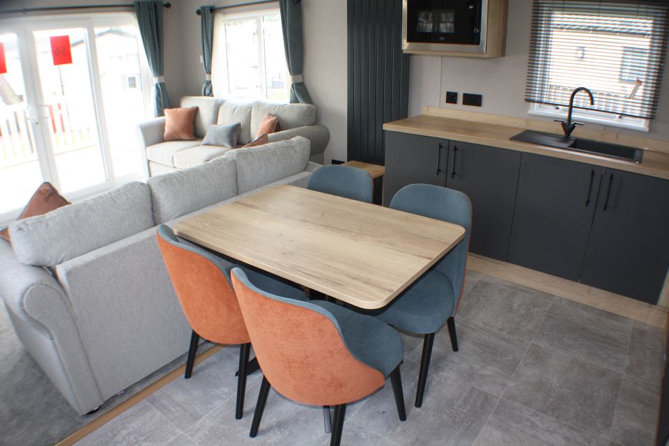 Dining area and kitchen