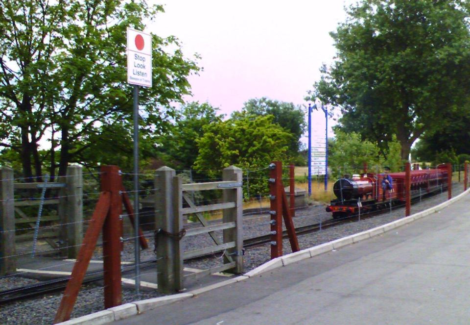 Miniature railway by the path