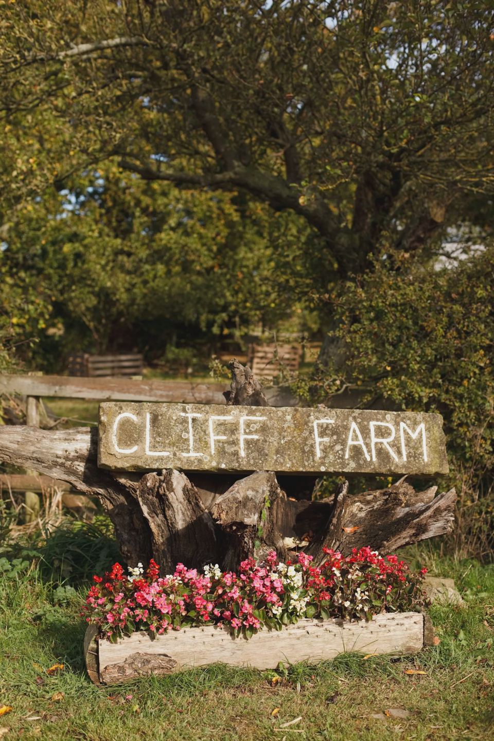 Cliff Farm entrance sign