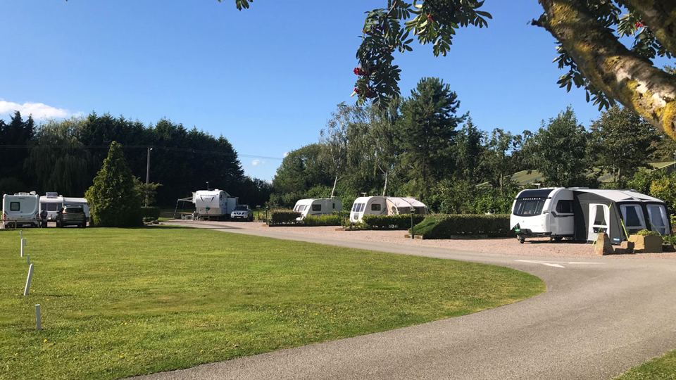 Hardstanding pitches and lawn