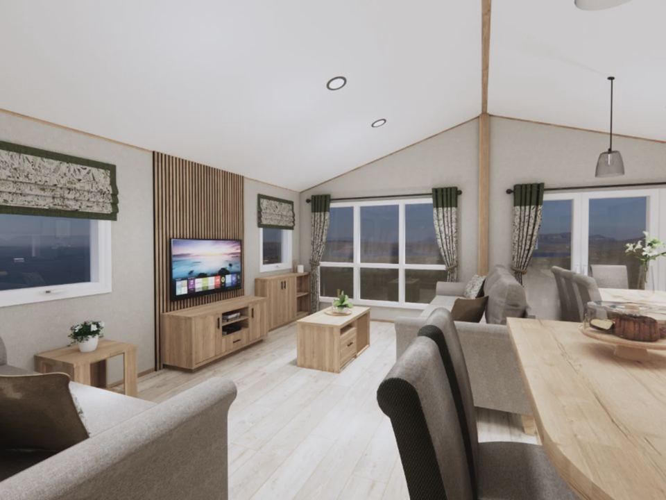 Inside a lodge lounge