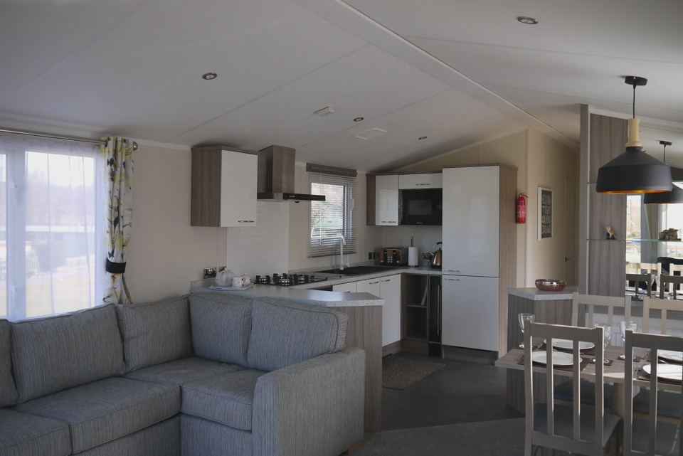Open-plan lounge and kitchen