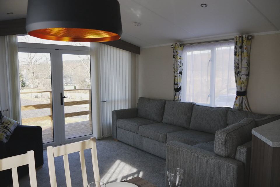 Lounge with grey sofa