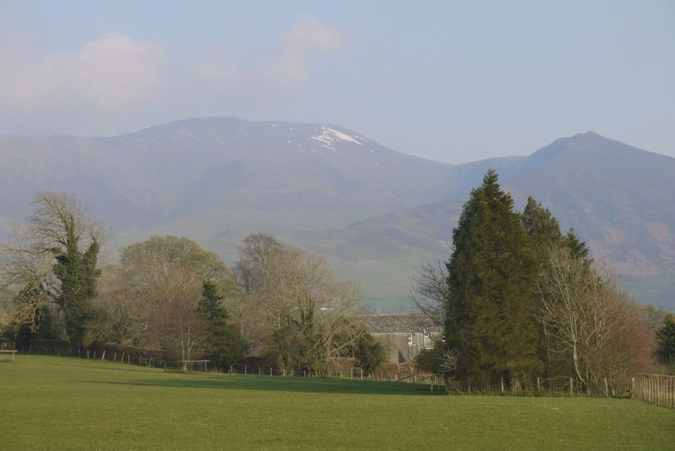 Mountain view across the field