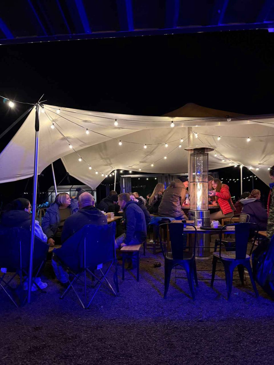Bar tent in the evening