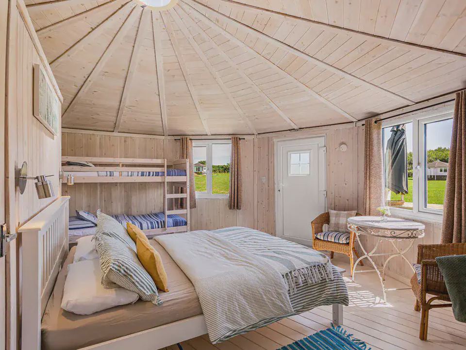 Cabin interior with bunk beds