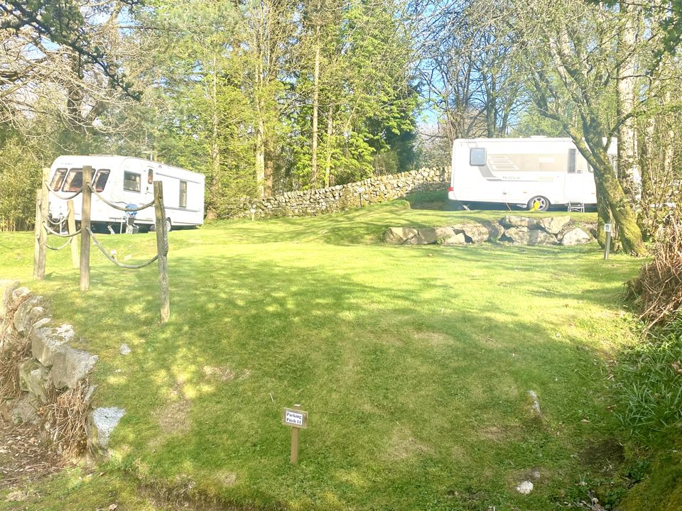 Touring caravans on grass