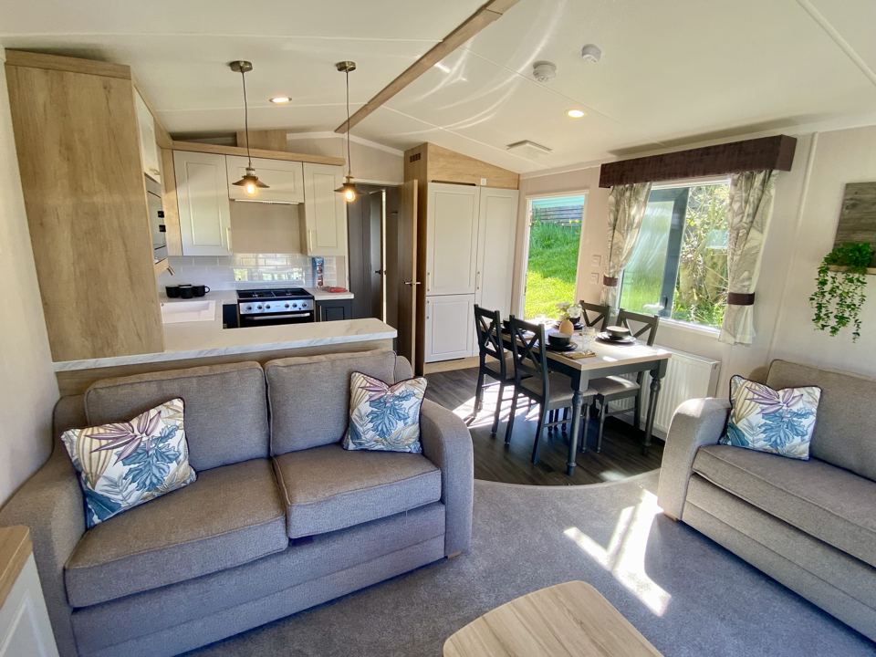 Open-plan lounge and kitchen