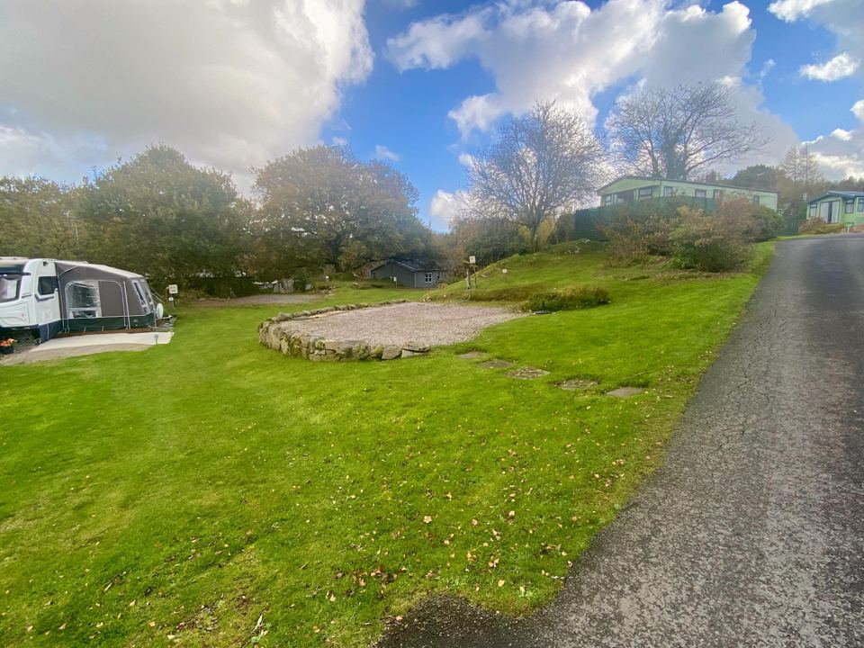 Grass area beside the road