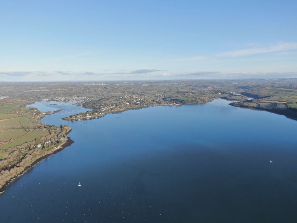 Aerial view of Carrick Roads