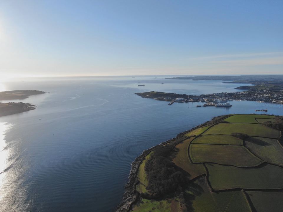 Aerial view of the headland fields