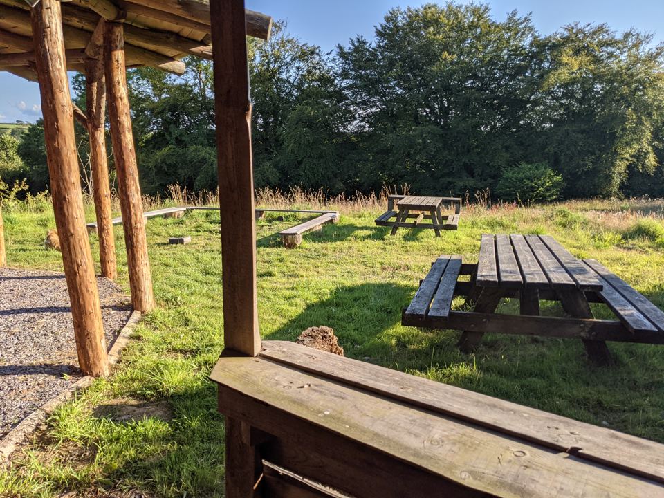 Picnic table by the shelter