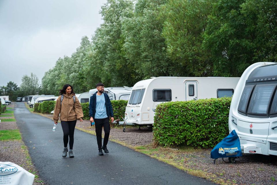 Hedged touring pitches