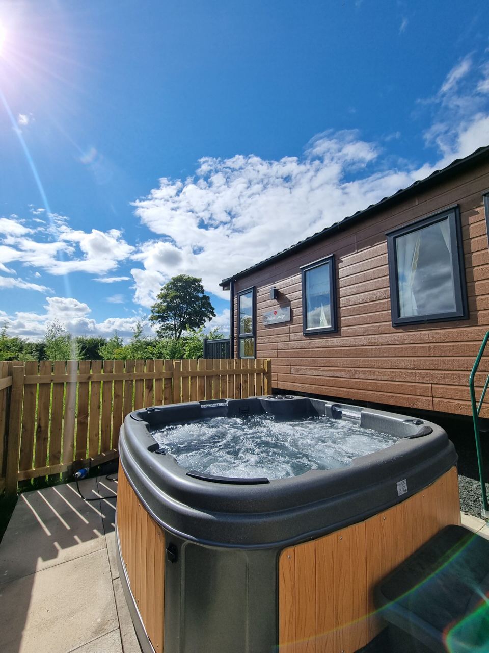 Hot tub beside a holiday home