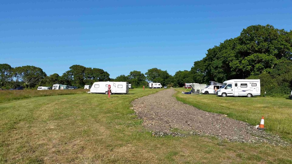 Motorhomes around the field