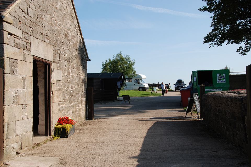 Barn and yard by the pitches