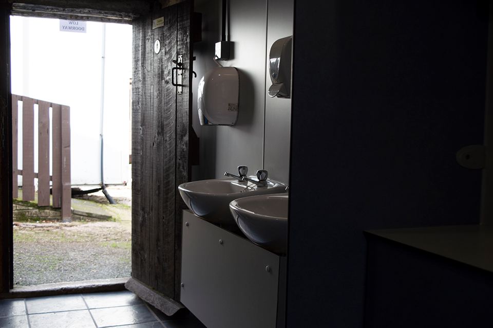 Washbasins inside the toilet block
