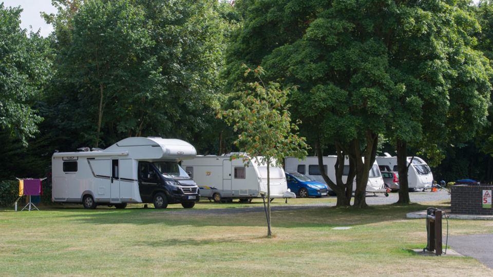 Motorhomes under the trees