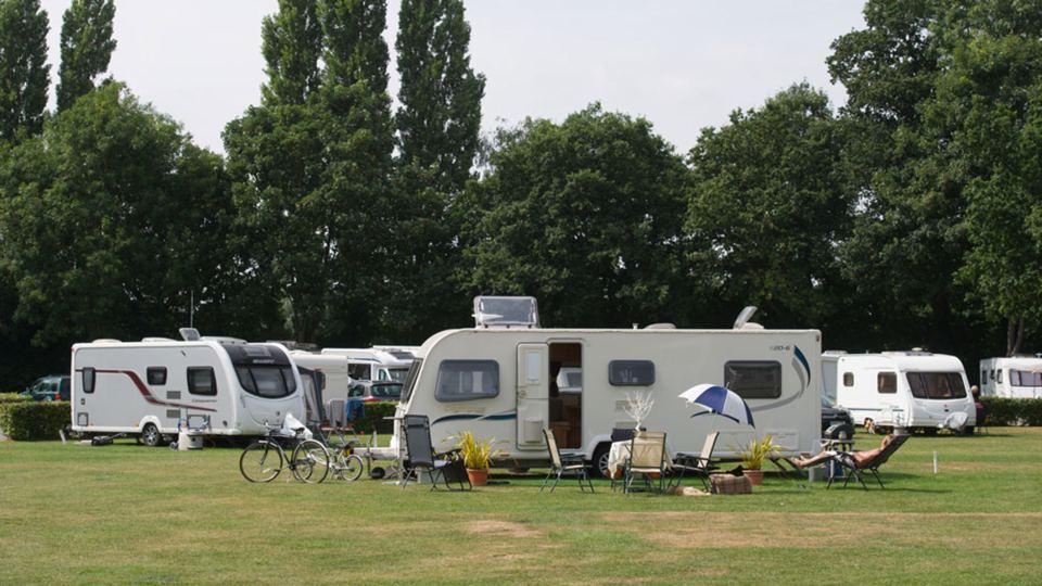 Caravans on the grass