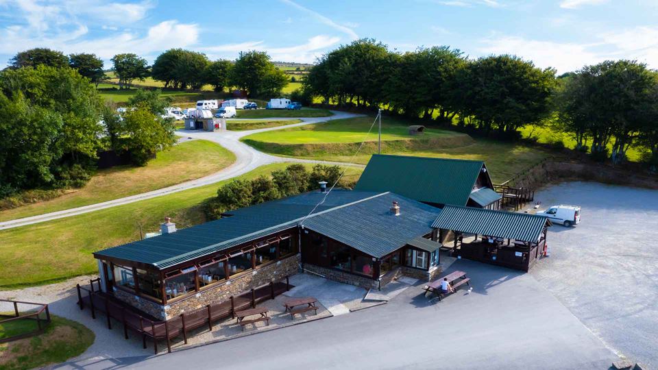 Aerial view of the bar and pitches