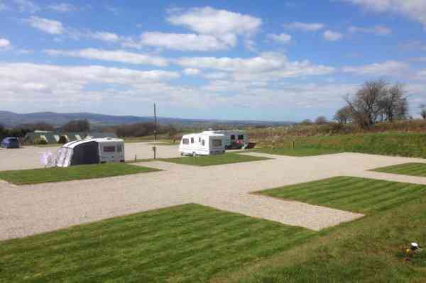 Caravans on the pitches under the sky