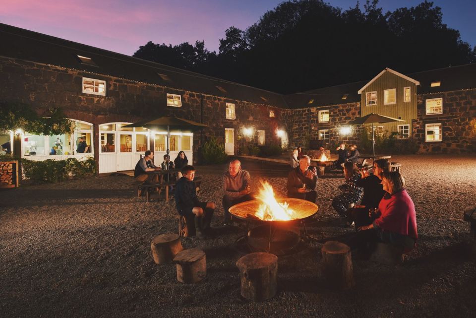 Fire pit in the courtyard