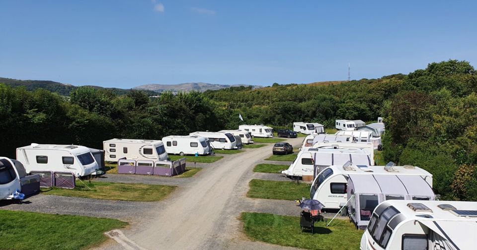 Caravan pitches along the track