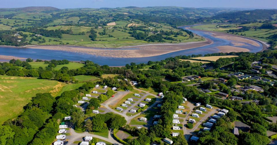 Park above the estuary from the air