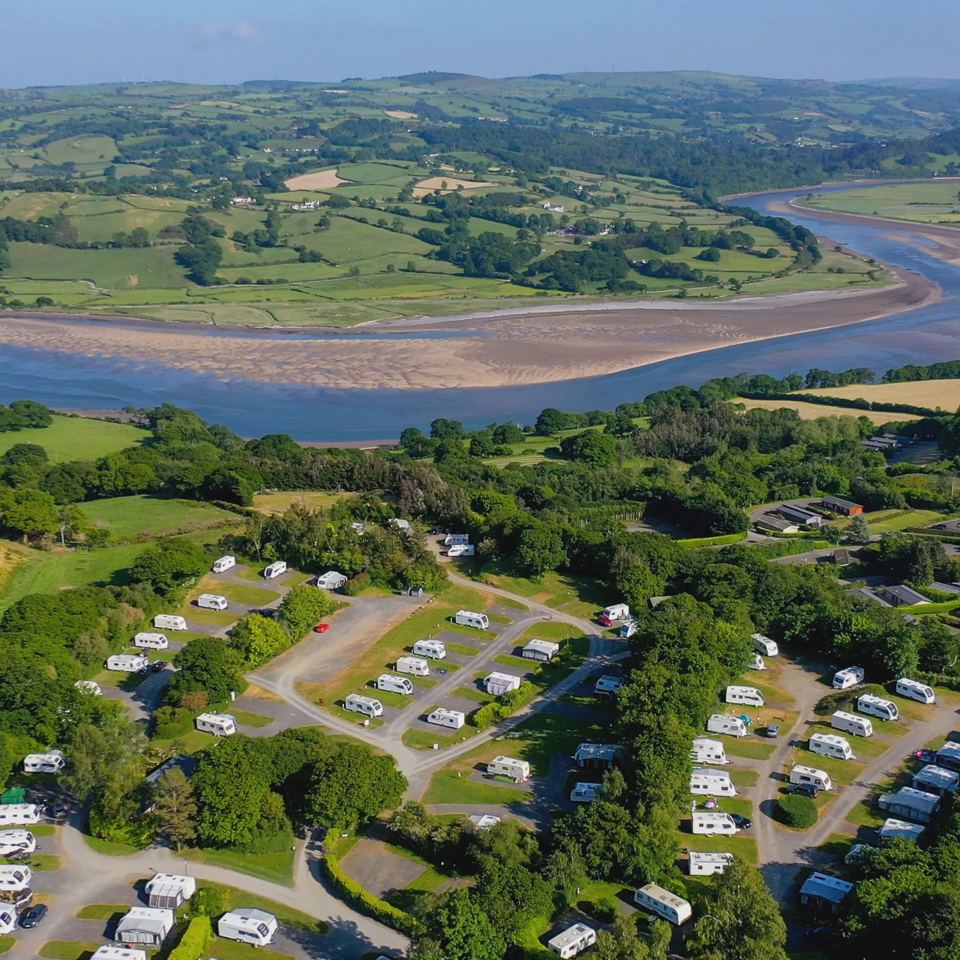 Aerial view over the estuary