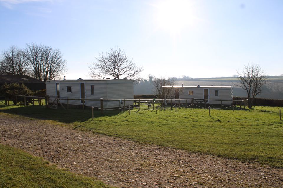 Static caravan and garden