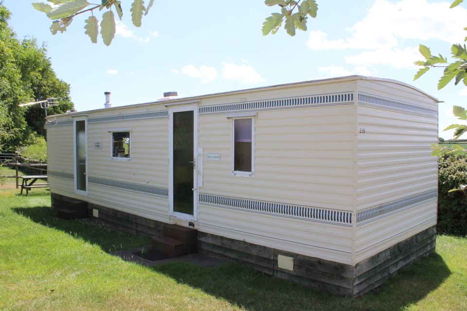 Static caravan outside