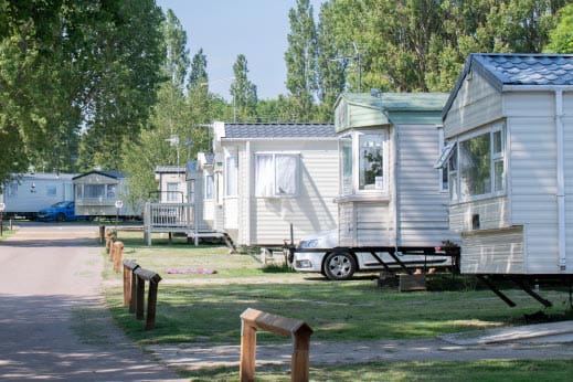 Caravans among the trees