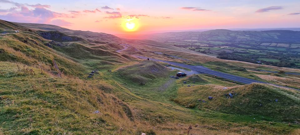 Sunset over the hills