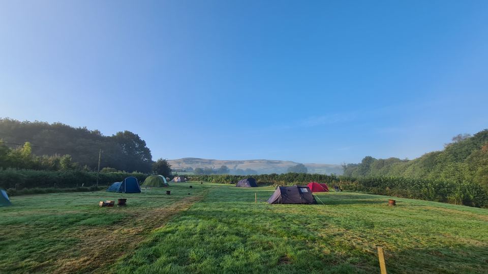 Tents across the meadow