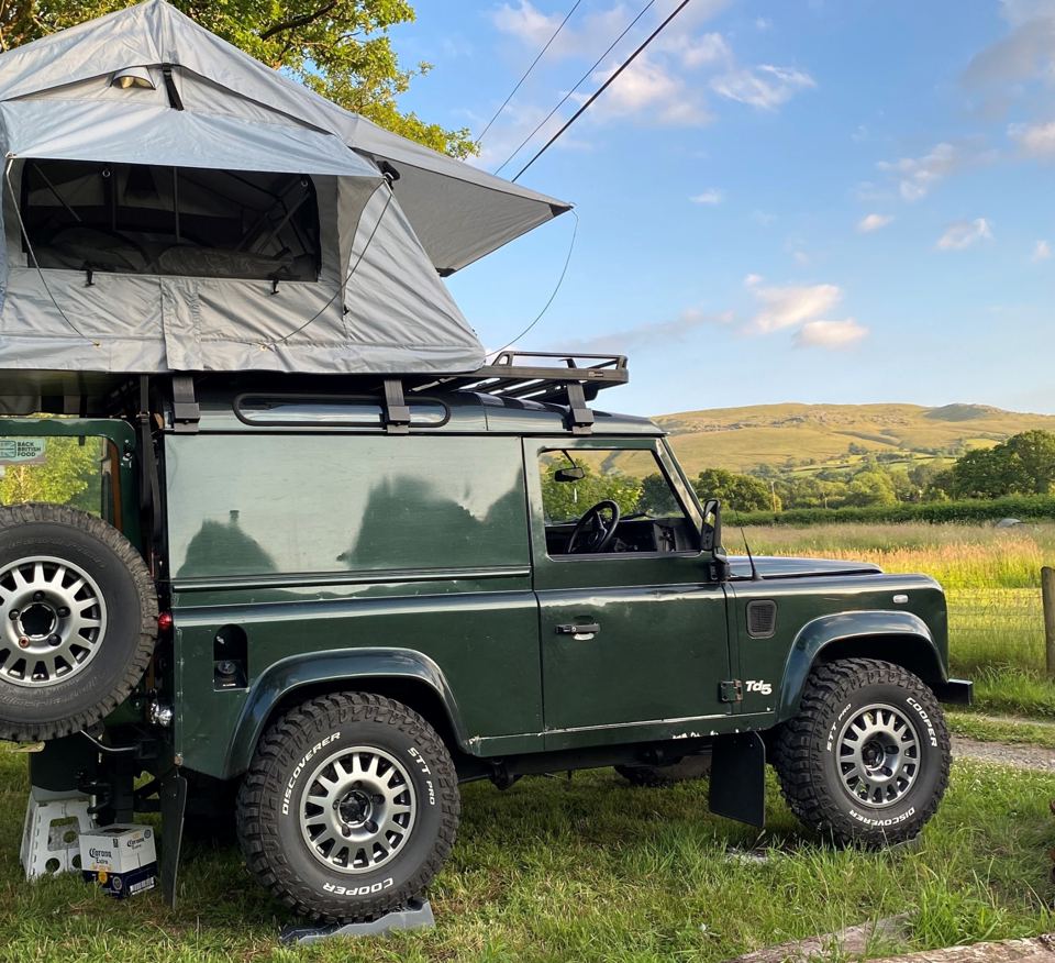 Land Rover with roof tent