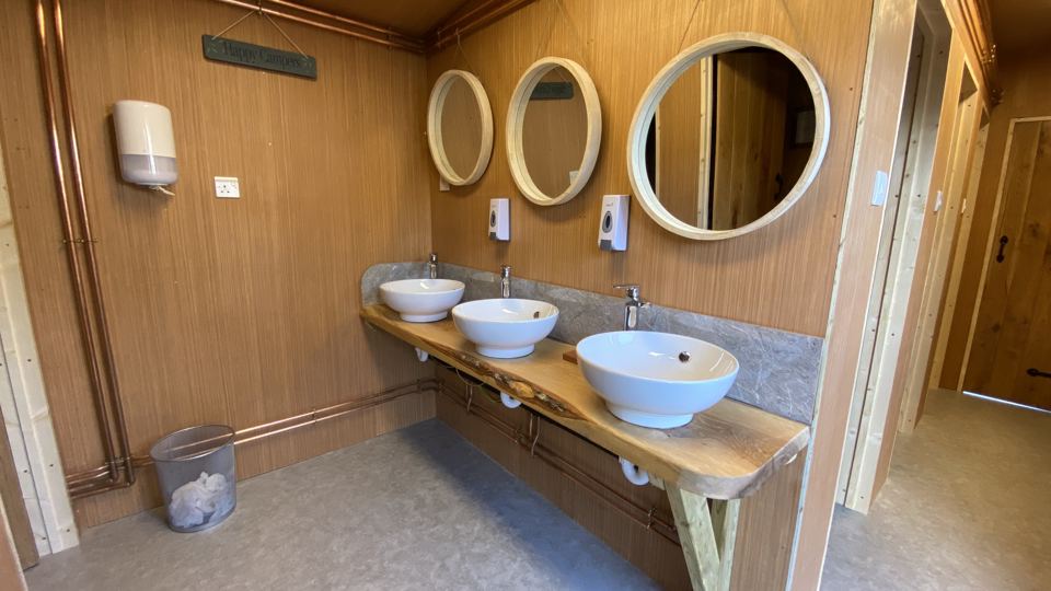 Washbasins in the toilet block