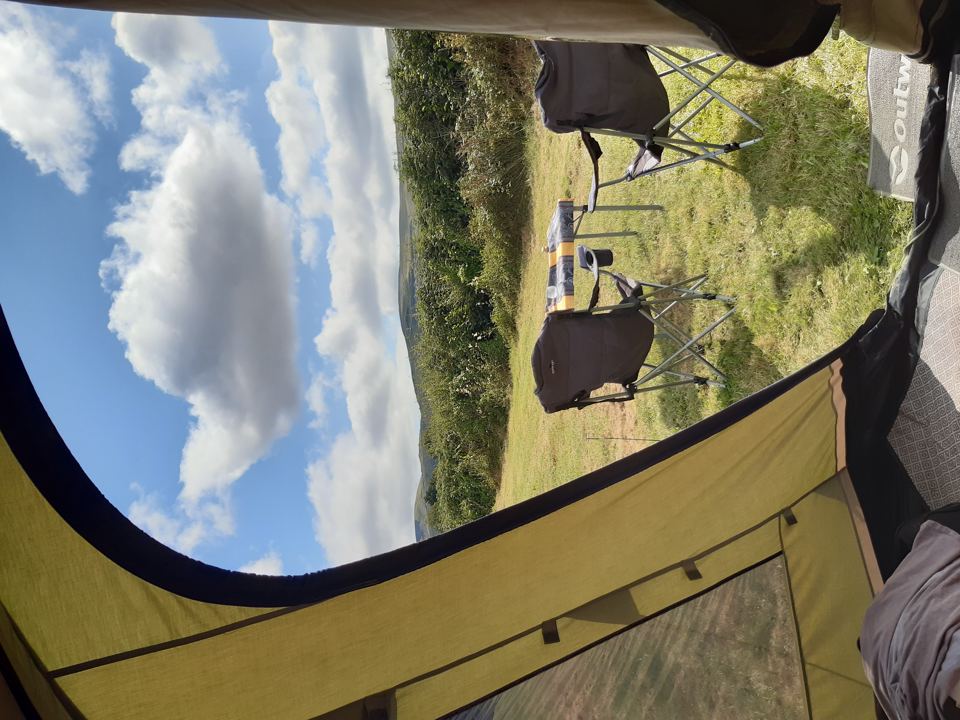 View out from a tent