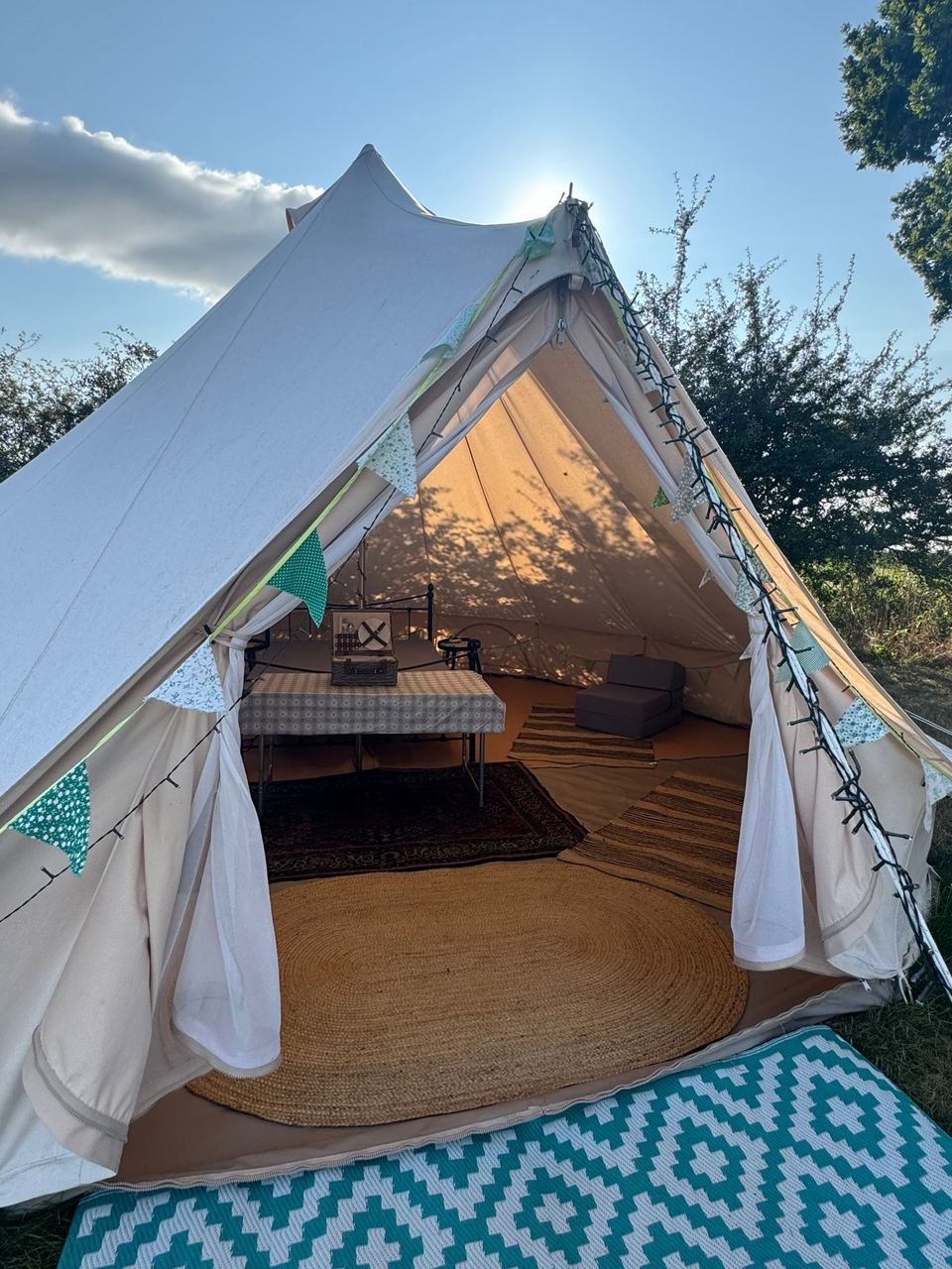 Bell tent in the field