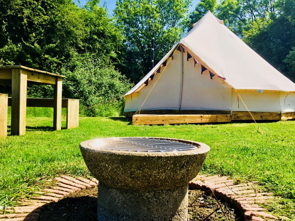 Bell tent and fire basket