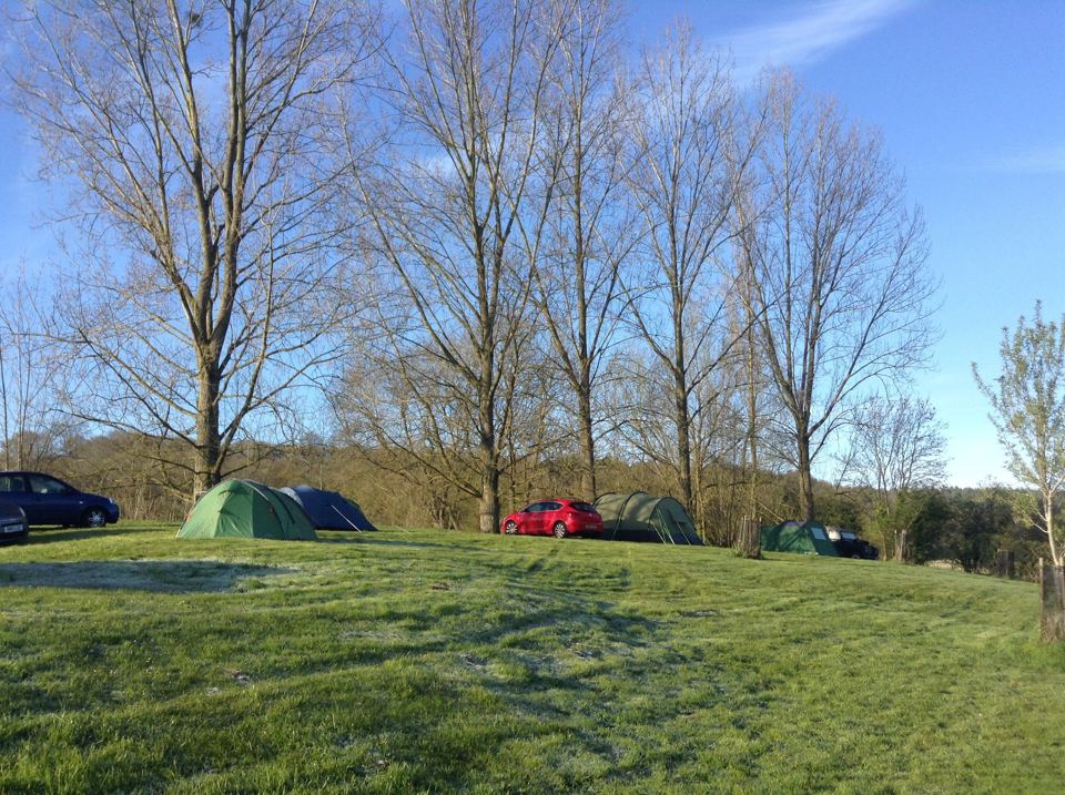 Tents on the mown grass