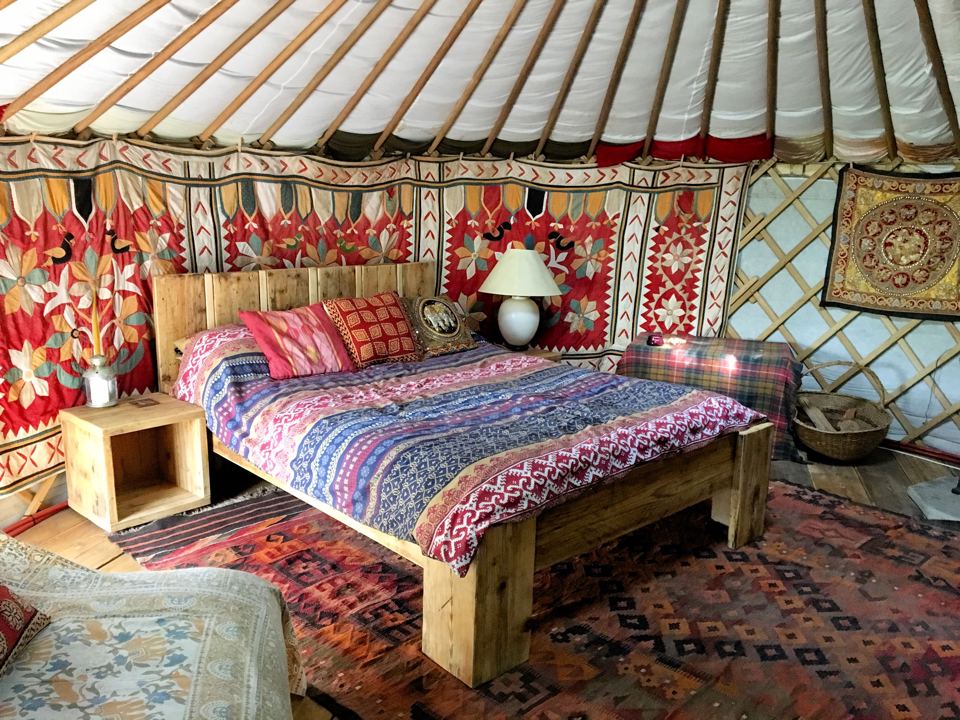 Inside a yurt